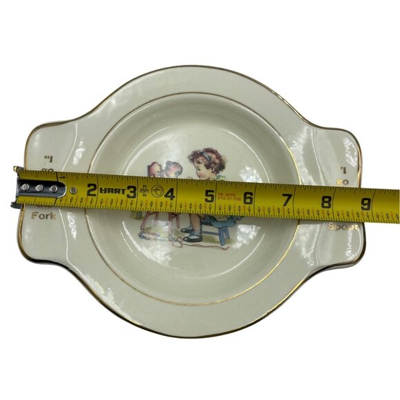 Vintage International Silver Co Baby Feeding Dish By Salem China Co - Picture 7 of 16